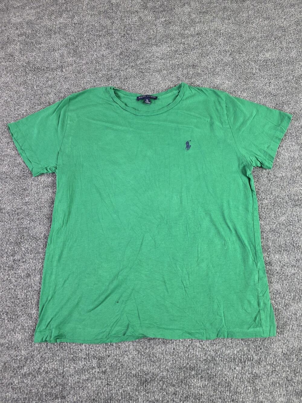 Vintage Polo Ralph Lauren Shirt XL Mens Cotton Green T-shirt Check Pics For Size